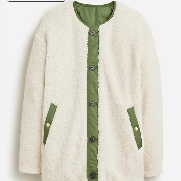 NWT J Crew Reversible Puffer Jacket with Primaloft in utility green - Picture 2 of 7